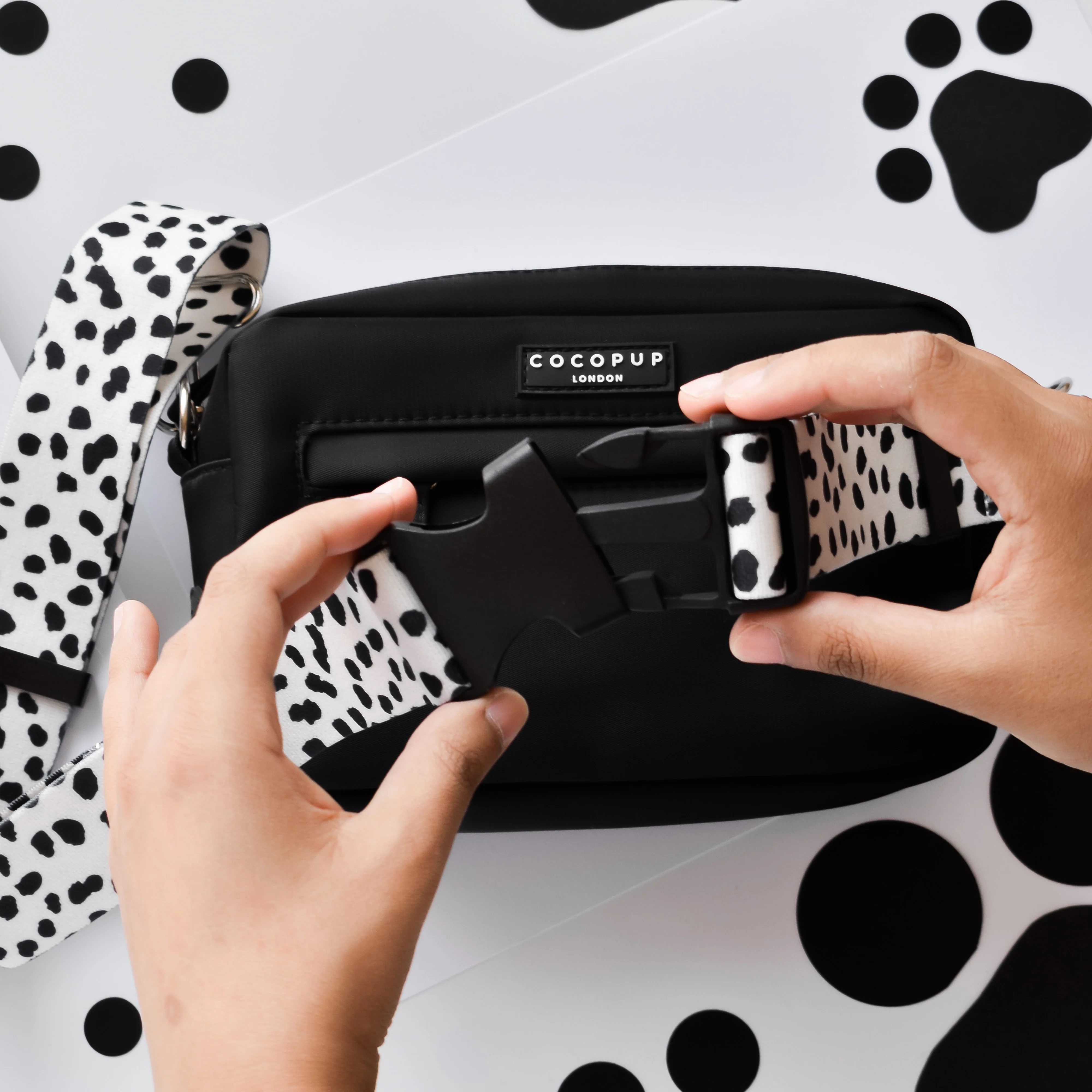 Bum Bag Strap - Monochrome Spots - Image 19