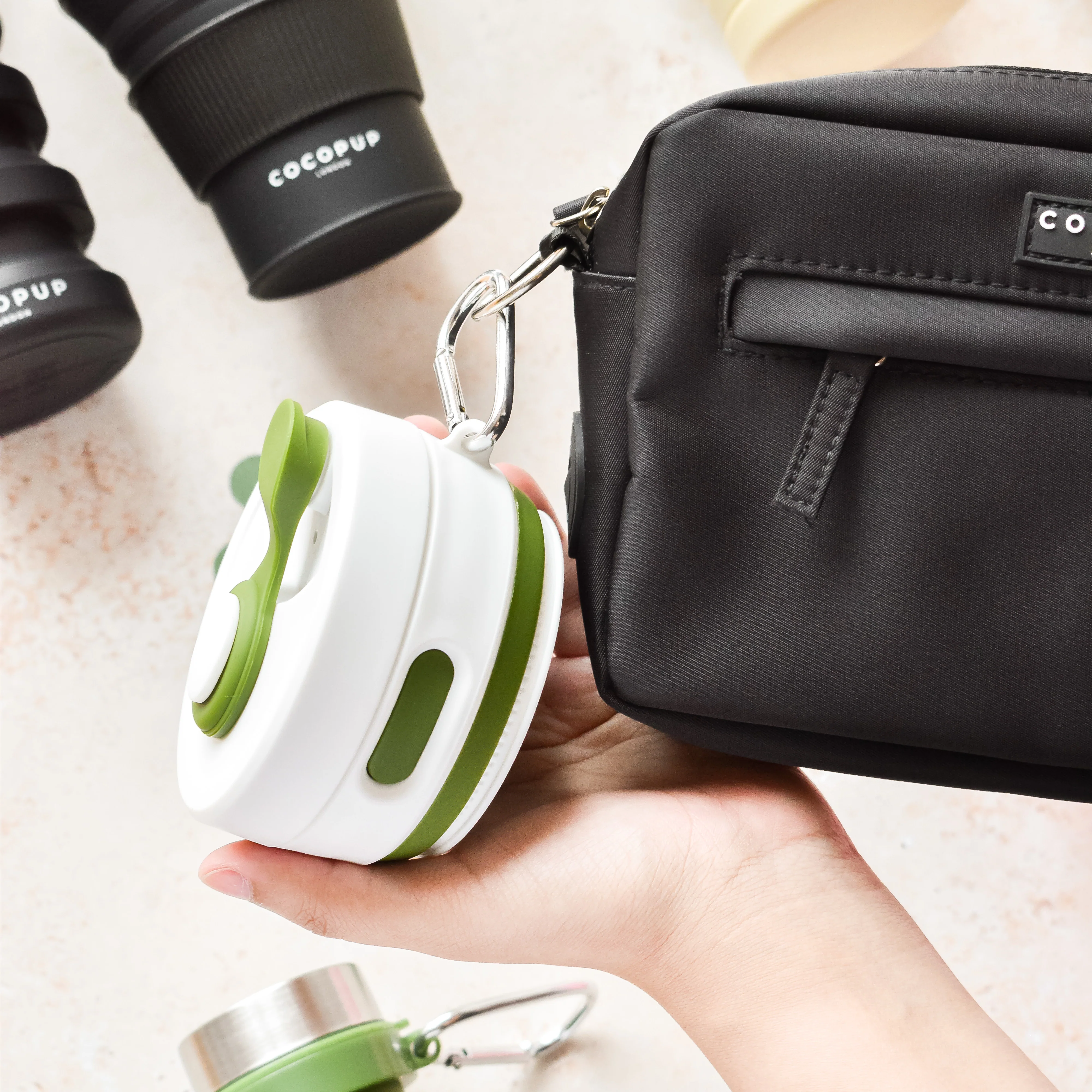 Collapsible Coffee Cup - Khaki - Image 3