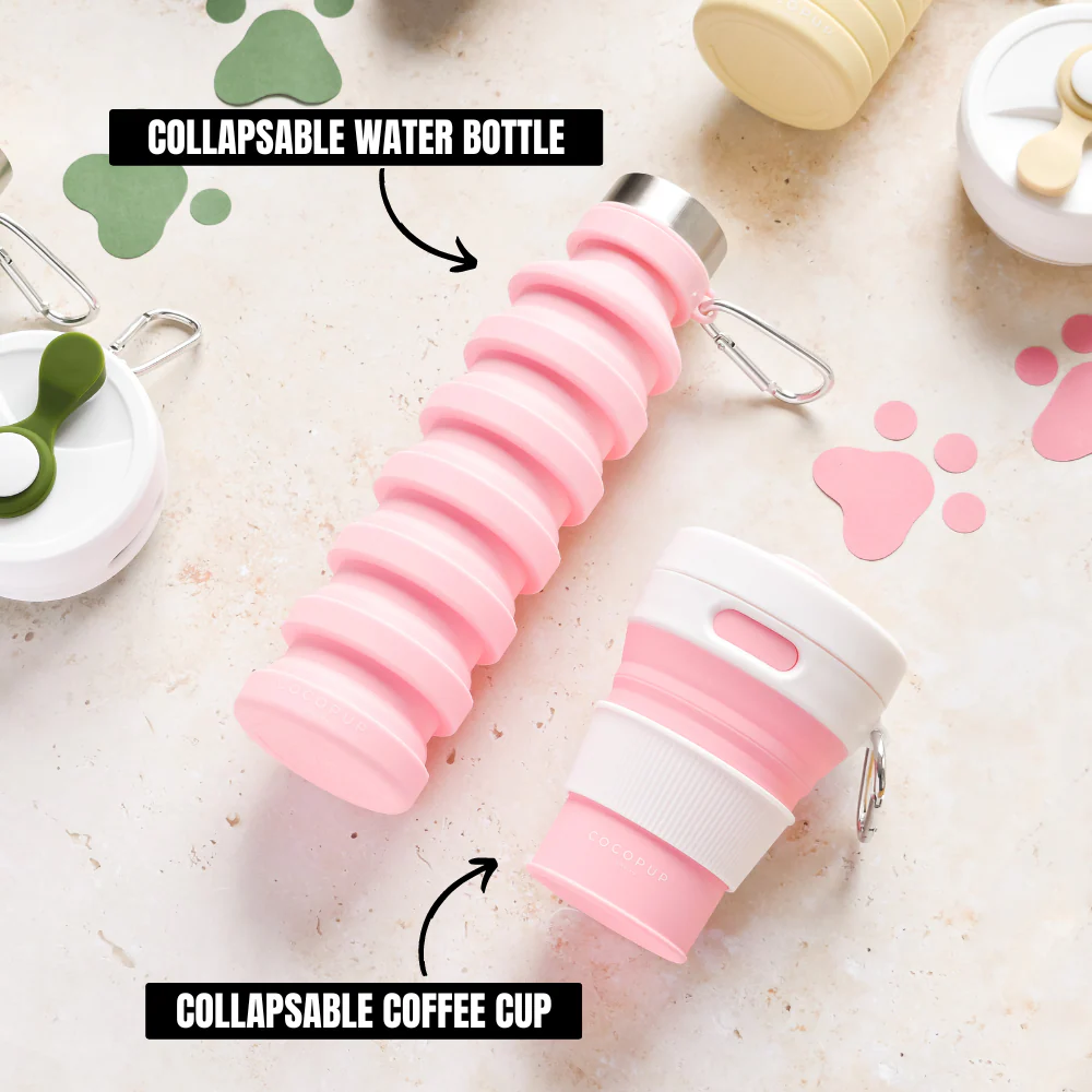 Collapsible Water Bottle - Pink - Image 4