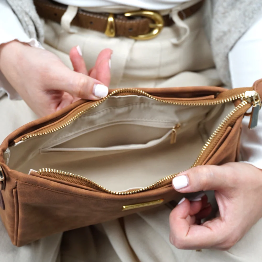 Dog Walking Bag - Tan Suedette - Image 6