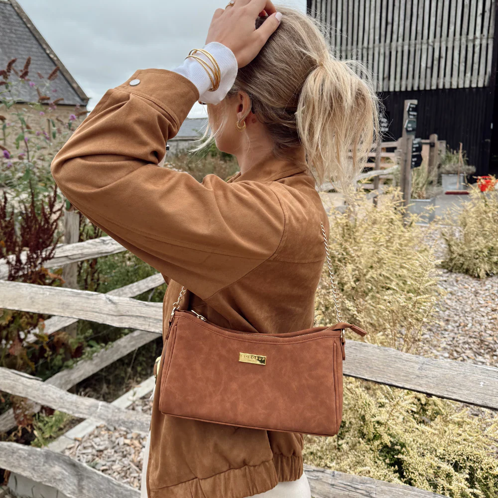 Dog Walking Bag - Tan Suedette - Image 8