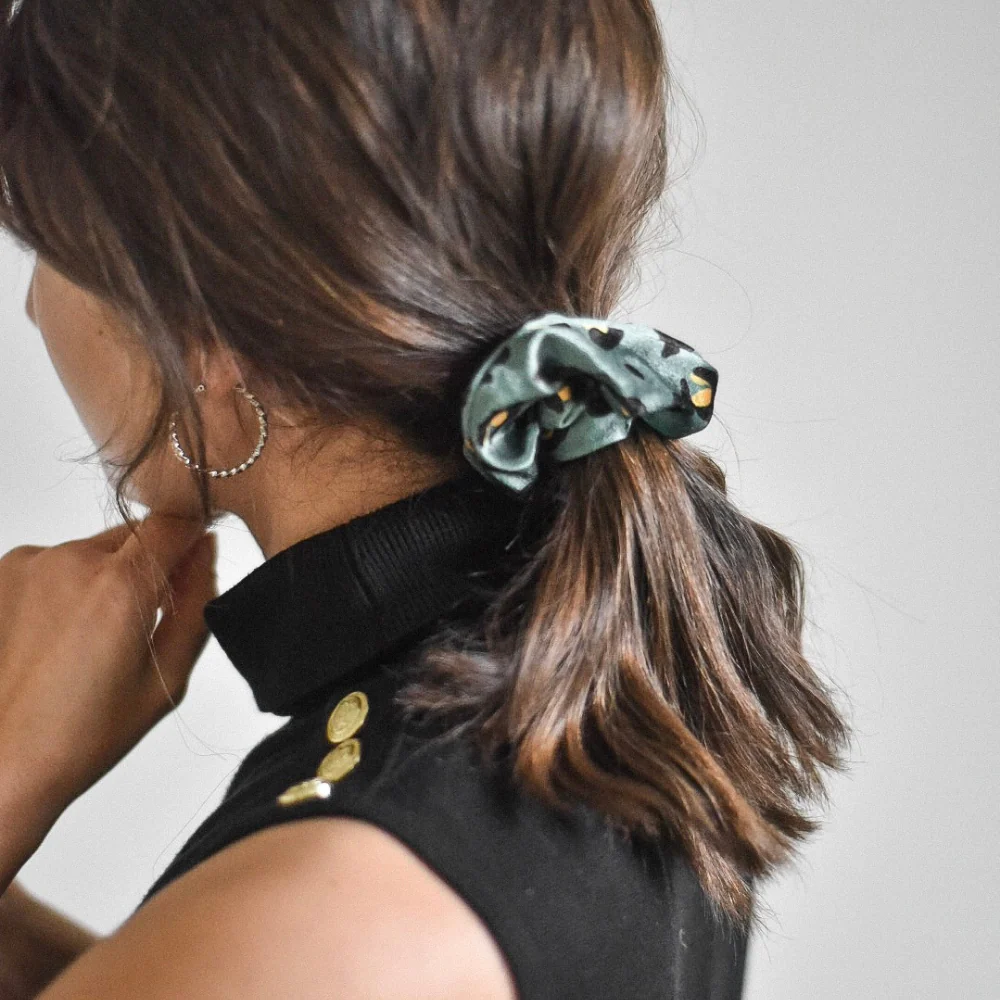 Khaki Leopard Scrunchie by Coconut Lane - Image 5