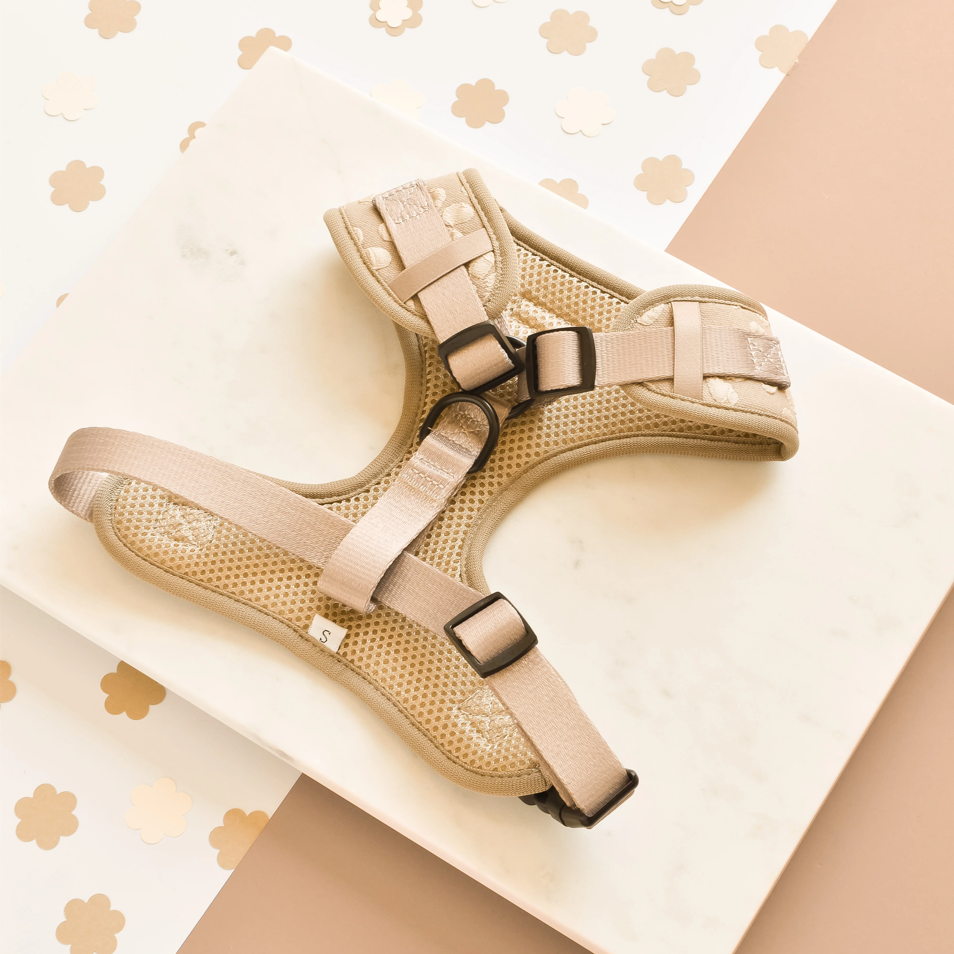 Luxe Adjustable Neck HARNESS - Mocha Flower - Image 3