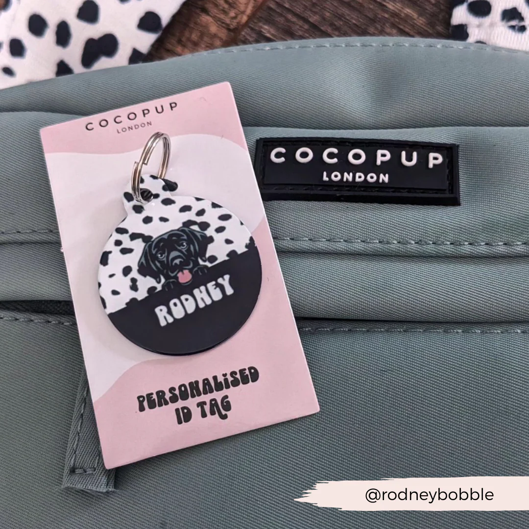 Personalised Dog Cartoon ID Tag - Monochrome Spots - Image 4