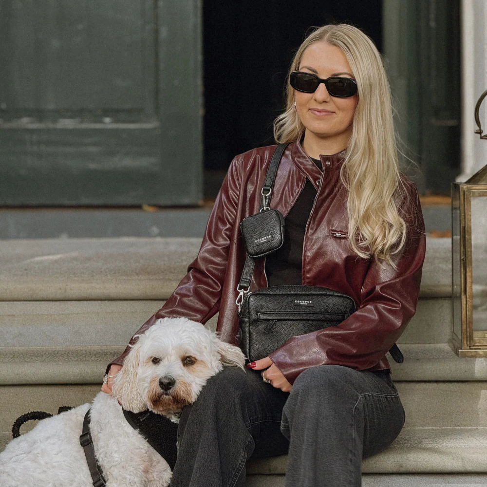 PU Leather Dog Walking Bag Bundle - Black - Image 10