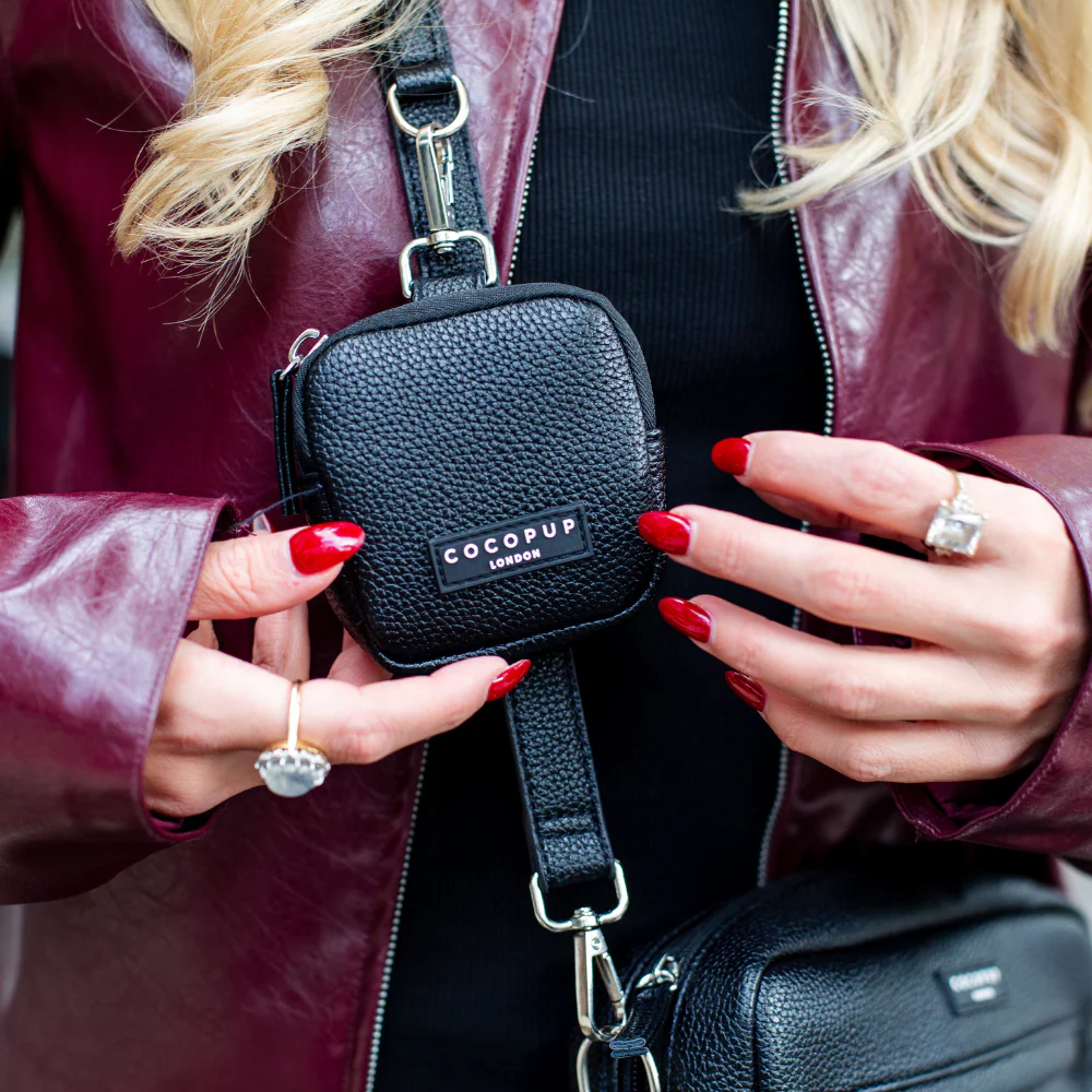 PU Leather Dog Walking Bag Bundle - Black - Image 13