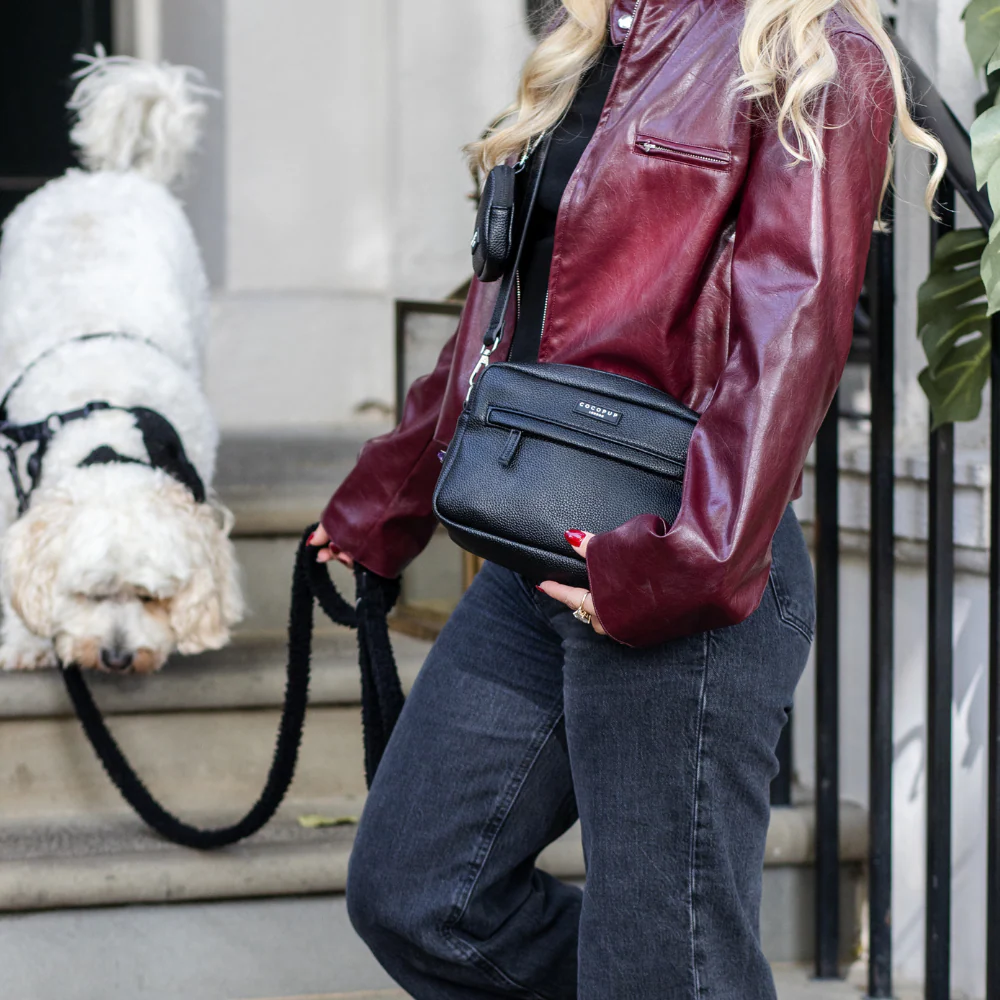 PU Leather Dog Walking Bag Bundle - Black - Image 16