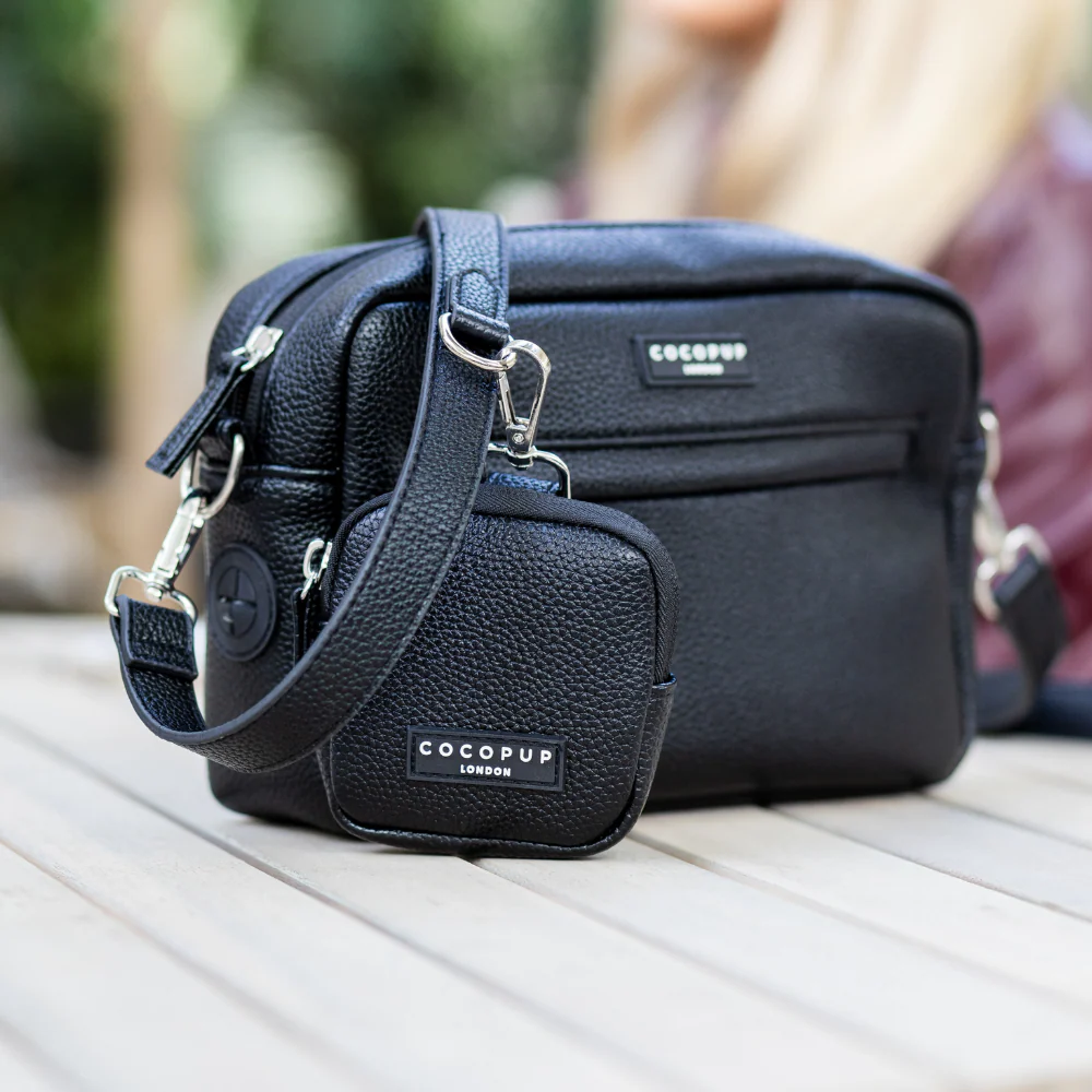 PU Leather Dog Walking Bag Bundle - Black - Image 18