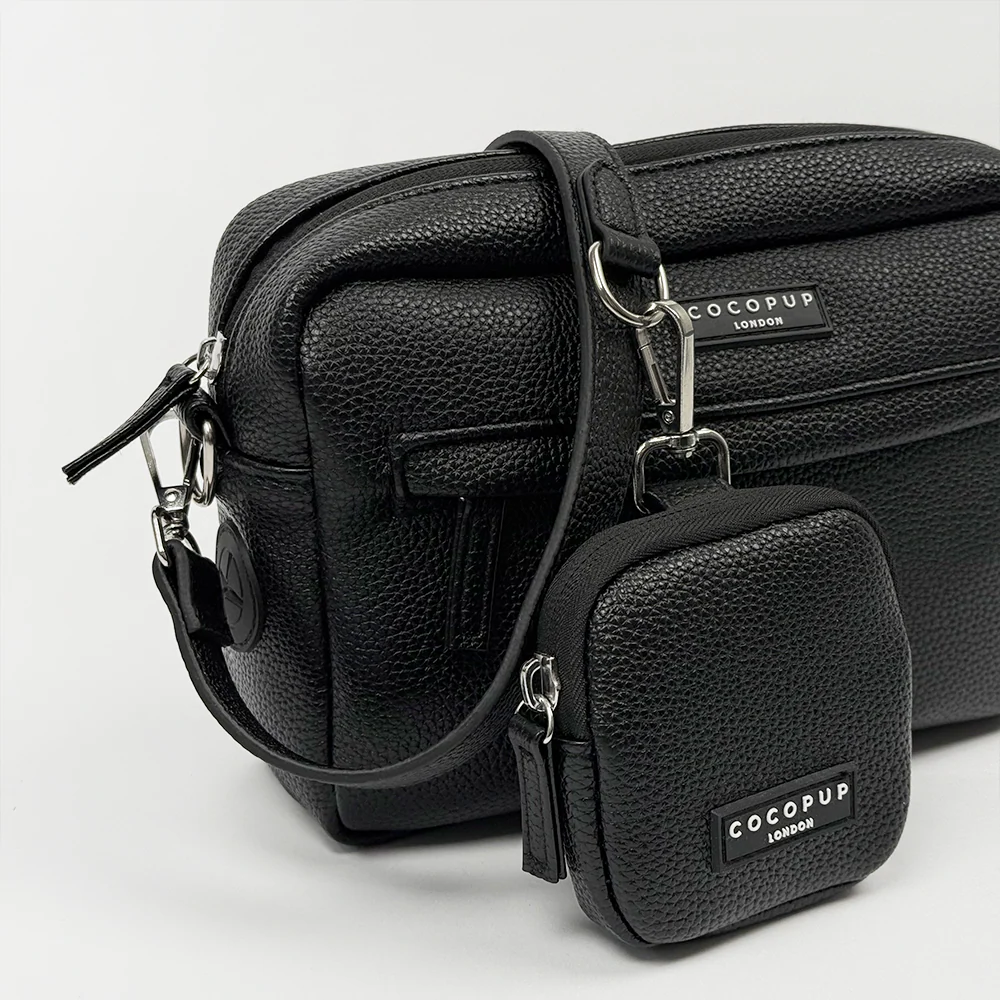 PU Leather Dog Walking Bag Bundle - Black - Image 5