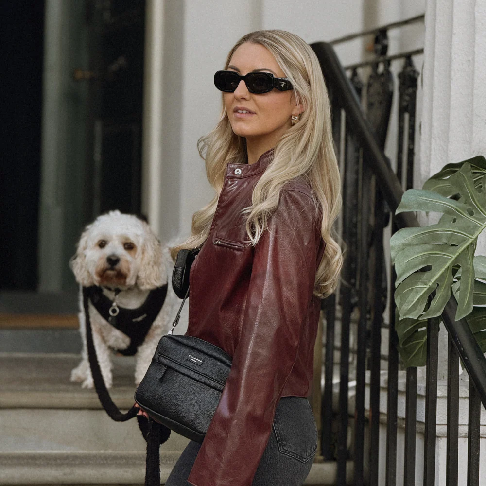 PU Leather Dog Walking Bag Bundle - Black - Image 7