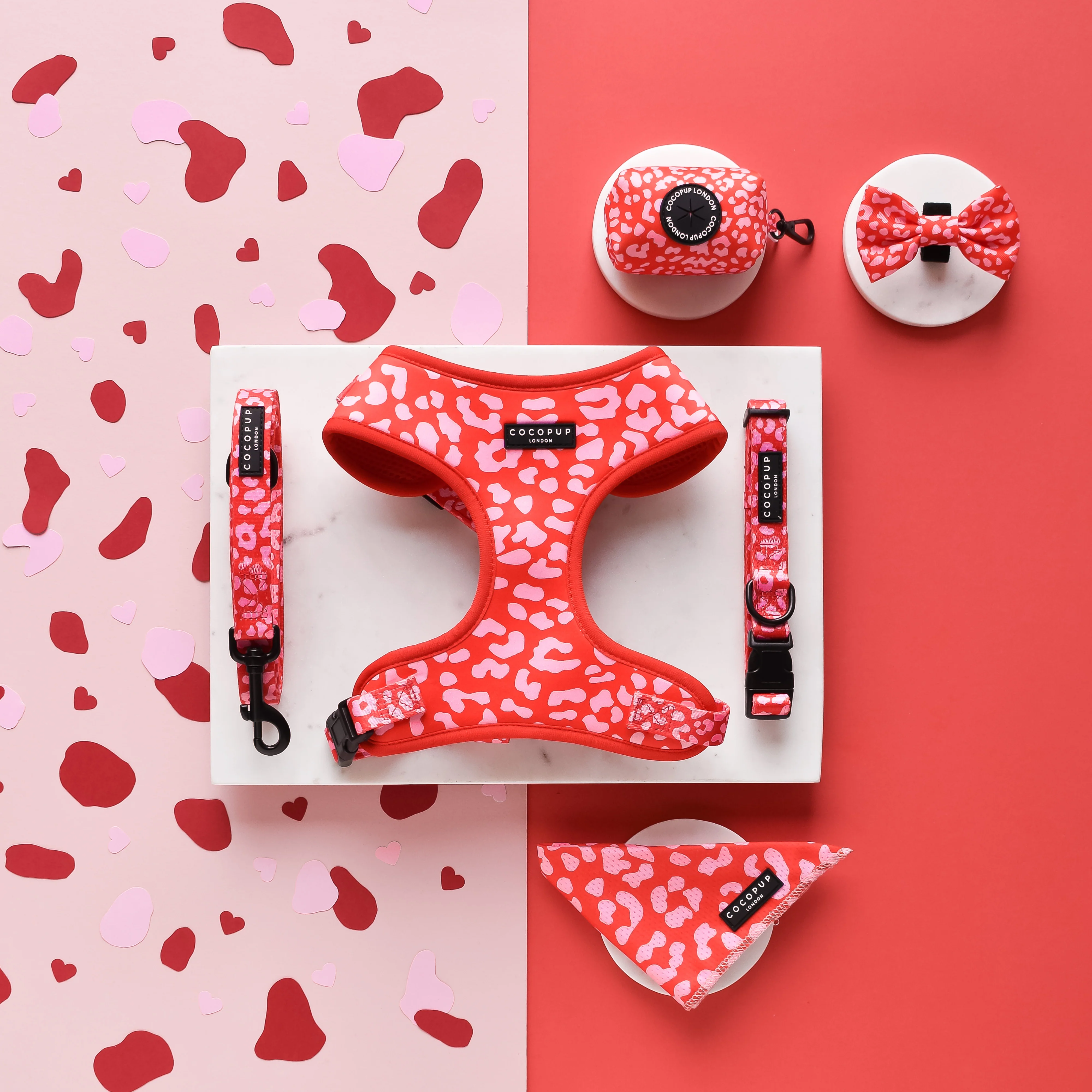 Red & Pink Leopard Adjustable Neck HARNESS - Image 3