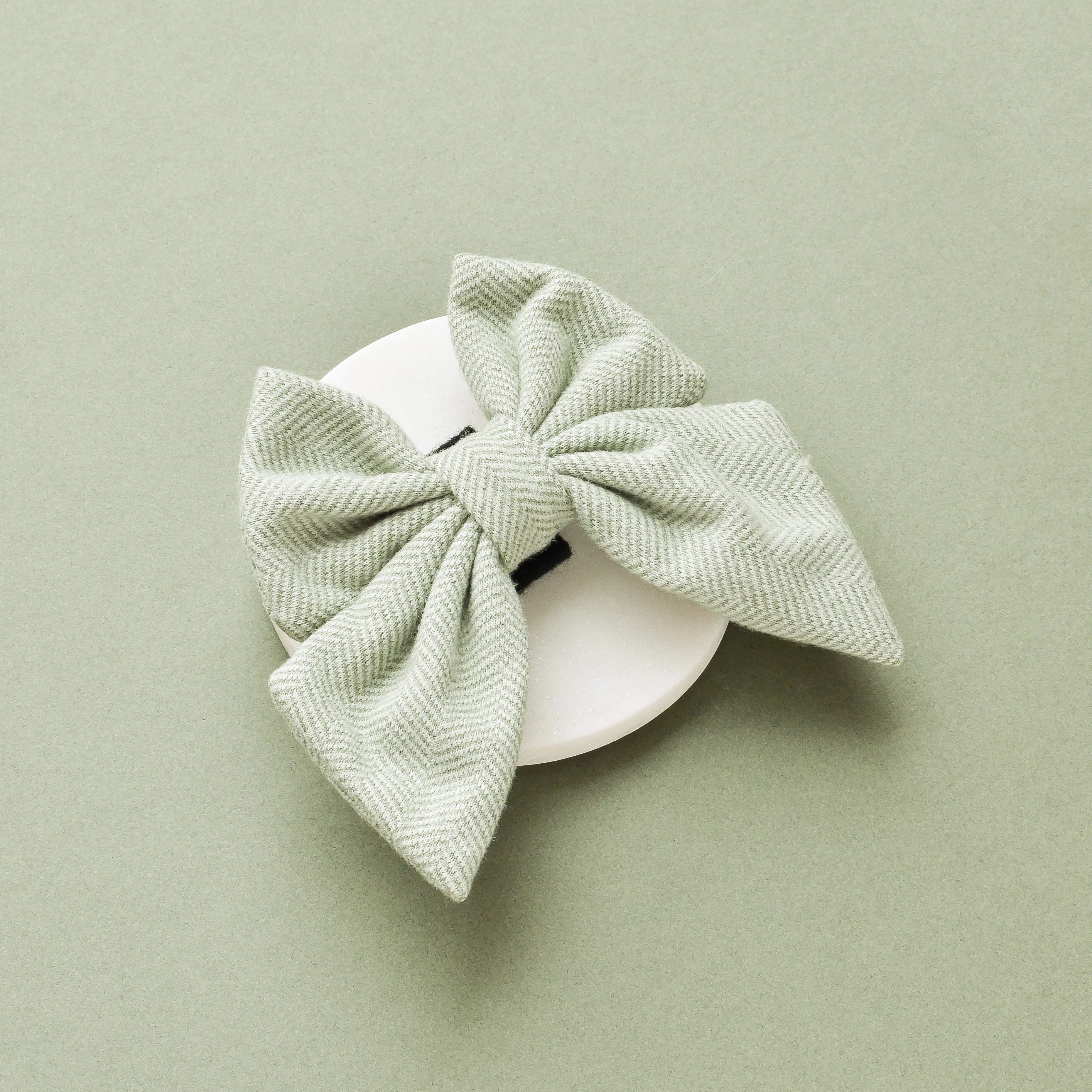 Sage Tweed Sailor Bow Tie - Image 3